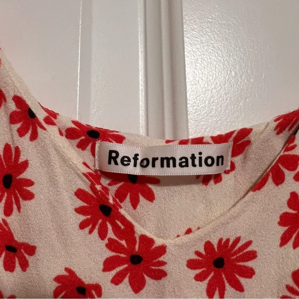 Reformation Red and White Floral Midi Dress